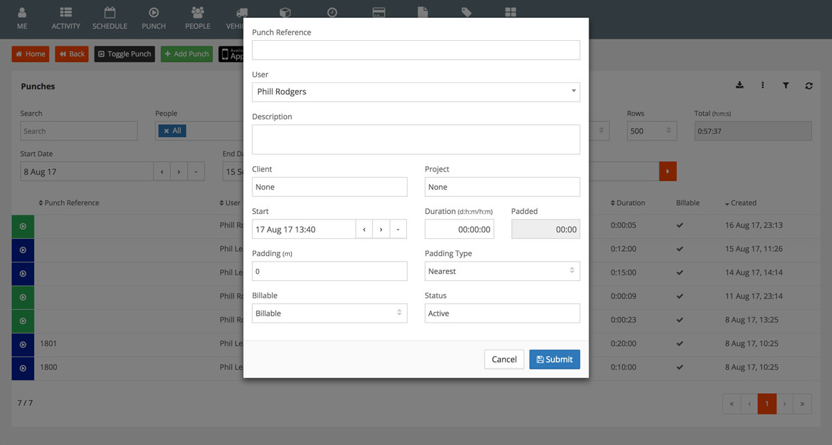 Simple to use time tracking